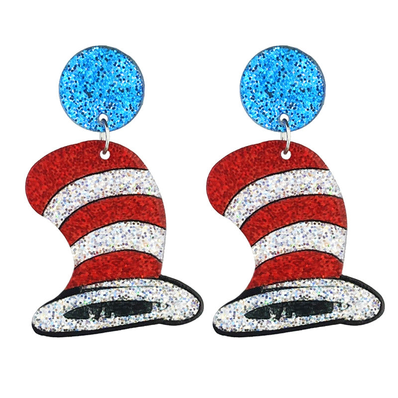 Wholesale teacher reading atmosphere earrings shiny bright cute  acrylic earrings